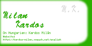 milan kardos business card